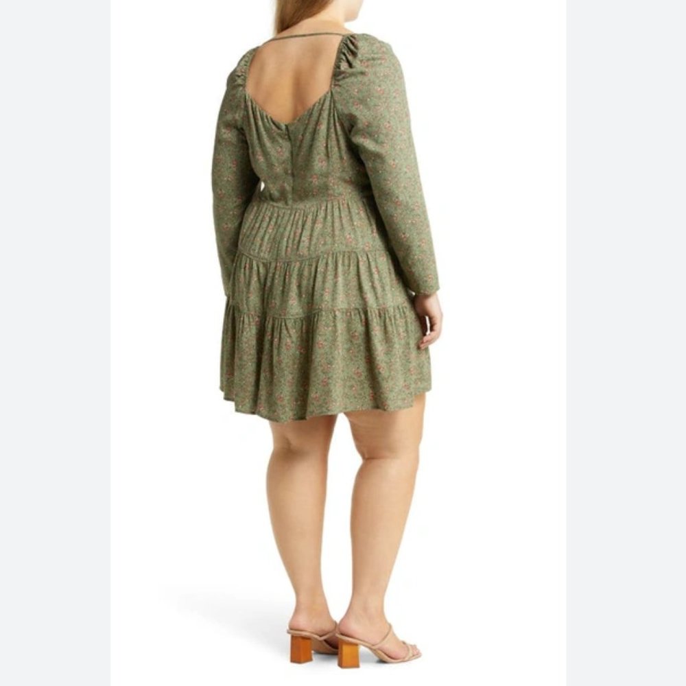 Fourteenth Place Floral Tiered Long Sleeve Mini Dress - Picture 3 of 7
